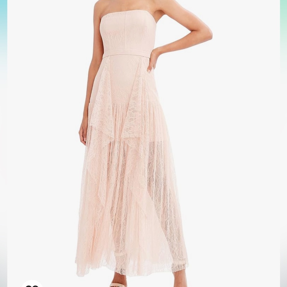 BCBGMAXAZRIA Pink Lace Gown Size 6